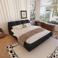 thumbnail image 6 of Queen Size Luxury Upholstered Platform Bed with Oversized Padded Backrest and Solid Wood Frame,suitable for Multiple heights of mattresses,Black, 6 of 10