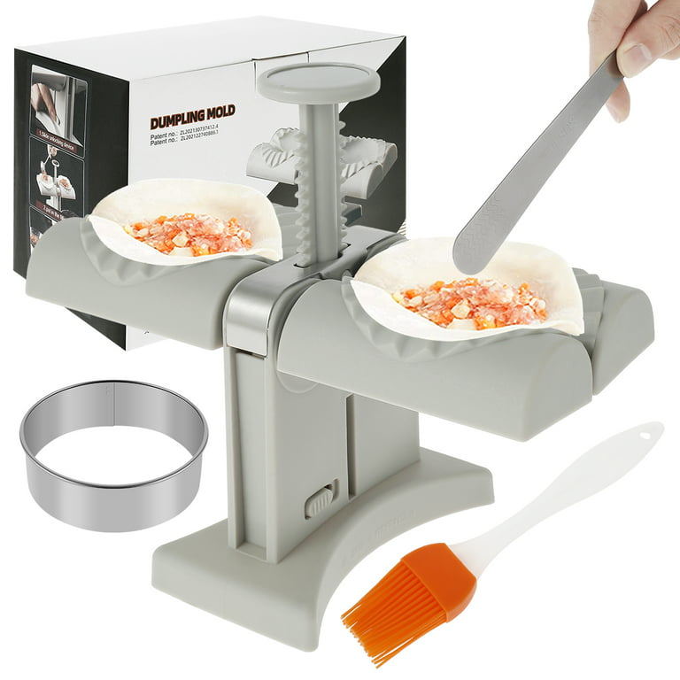 Household 2-in-1 Dumpling Maker Kit with Dough Cutter, Brush, Spoon - Make Perfect Dumplings with Ease