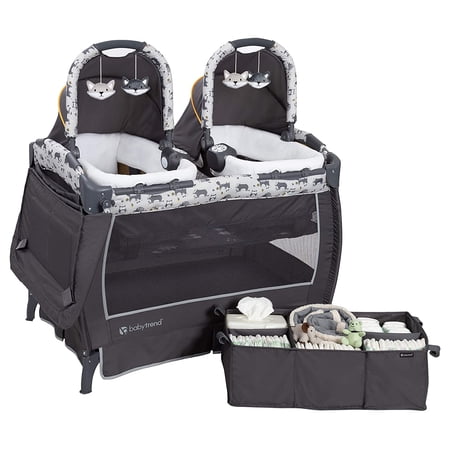 Baby Trend Unisex Portable Deluxe Infant Twin Nursery Center, Goodnight Forest