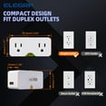 thumbnail image 3 of USB Wall Outlet Extender, Multi Plug Outlet Splitter with Two USB A Ports (4.2A in Total), Outlet Extender Wall Tap, 2 Prong to 3 Prong Grounding Adapter Plug, 125V, ETL Listed, White, 1 Pack, 3 of 8