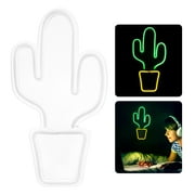 OSALADI Cactus Shaped Neon Light Wall Hanging LED Light Simple Night Light Home Party Decoration Supply