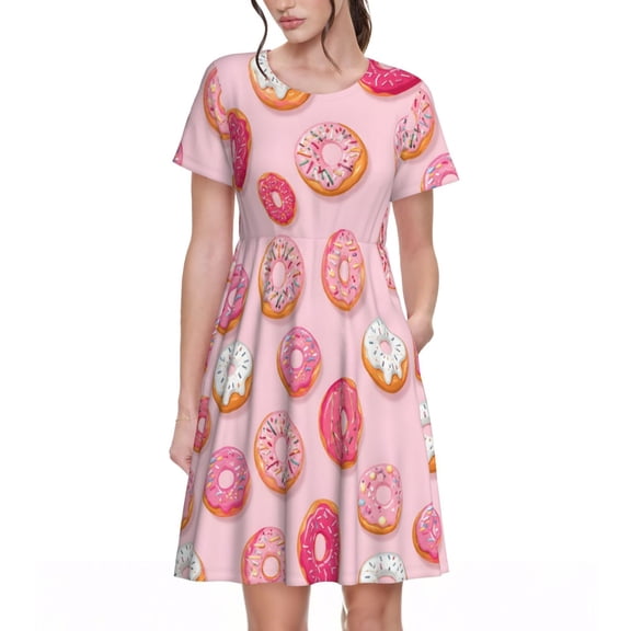 Donut Dresses Short Sleeve Nightdresses for Women