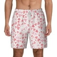 thumbnail image 2 of Picia Cute Hand Drawn Hearts pattern Mens Swim Trunks with Compression Liner Stretch Beach Shorts Quick Dry with Zipper Pockets No-Chafing Board Shorts-3X-Large, 2 of 9