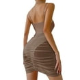 thumbnail image 5 of hirigin Women See-Through Mesh Patchwork Bodycon Dress, Sleeveless Spaghetti Strap Slim Mini Dress Club Cocktail Short Dress, 5 of 9