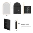 thumbnail image 6 of Hironpal Vintage-Style Illuminated Medicine Cabinet with Storage,Bathroom Storage Cabinet with 20"x 32" Metal Frame Arched Mirror,Recessed or Surface Mount, 6 of 9
