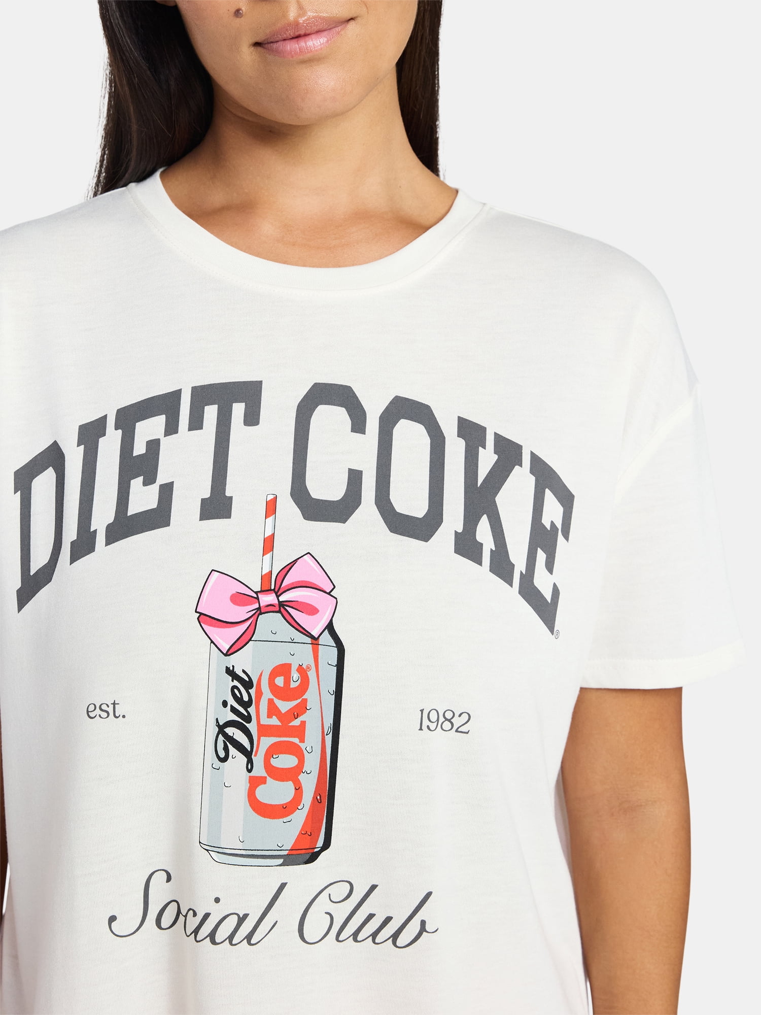 Diet Coke Women's and Women's Plus Sleep Tee and Shorts Pajama Set from Grayson Social, 2-Piece, Sizes XS-3X