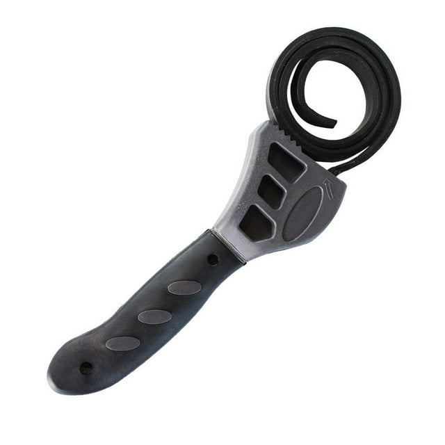 Llave de correa universal de 500 mm, longitud ajustable, llave de correa de goma, abridor de botellas para reparación de automóviles, color negro