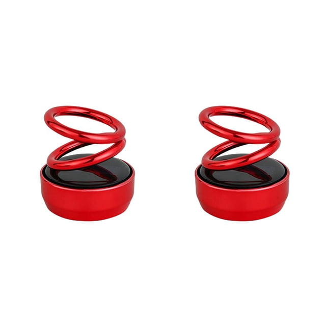 Scienceny Ambientador de aire de energía solar Suspensión giratoria de doble lazo Decoración de aromaterapia automática Estilo de perfume rojo 2piezas Scienceny CBP100804
