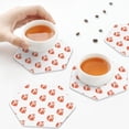 thumbnail image 4 of Leather Coasters with Heat-resistant for Drinks, orange fox -标题2 Hexagon, 4 of 5