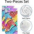 thumbnail image 2 of SKYSONIC Fingertip Hand Towels Set of 2 Pcs Colorful Zebras Absorbent Face Bath Towels for Bathroom Kitchen 30"x15", 2 of 6
