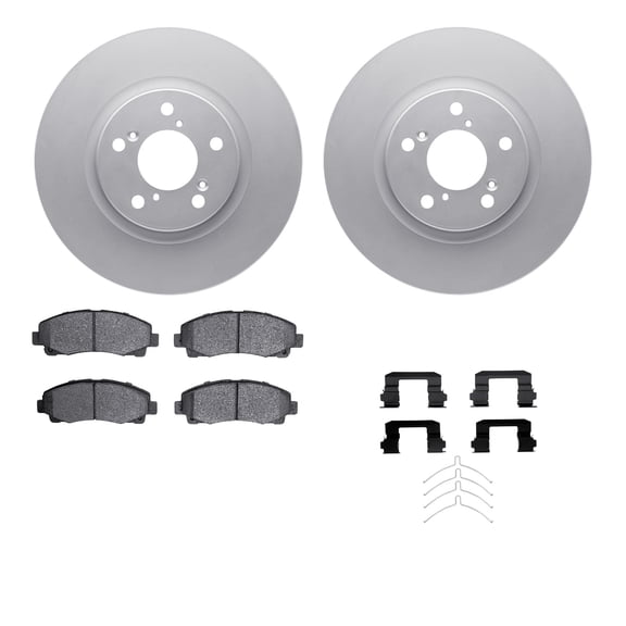 Dynamic Friction Company Front Geospec Brake Rotors with 5000 Advanced Brake Pads includes Hardware 4512-59178