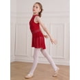 thumbnail image 3 of iiniim Kids Girls Sleeveless Halter Neck Gymnastics Ballet Leotard Dress Lyrical Figure Skating Modern Dancewear Burgundy 10, 3 of 7