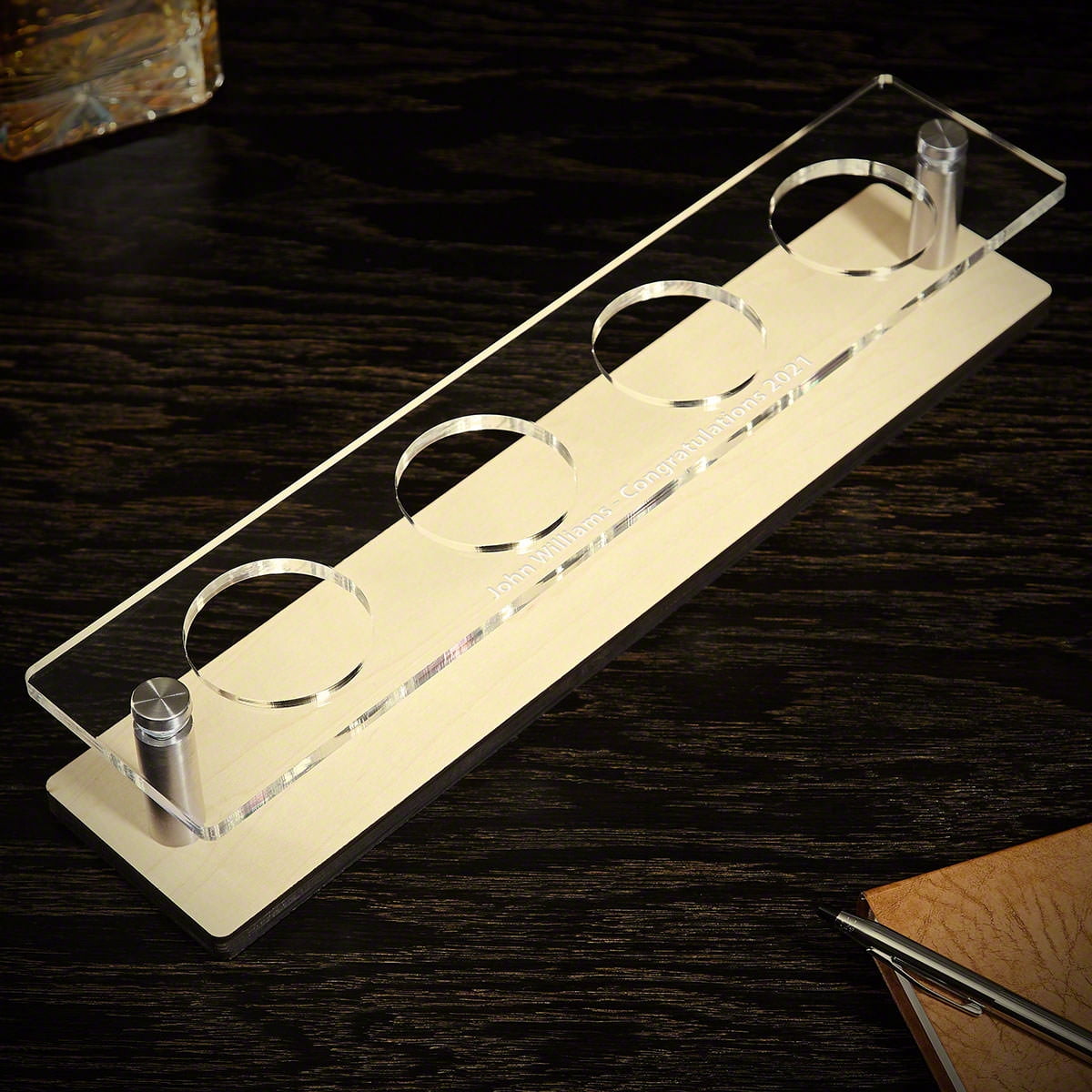 Oakmont Custom Serving Tray with Glencairn Glasses