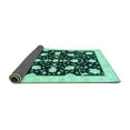 thumbnail image 2 of Ahgly Company Indoor Round Oriental Turquoise Blue Traditional Area Rugs, 7' Round, 2 of 4