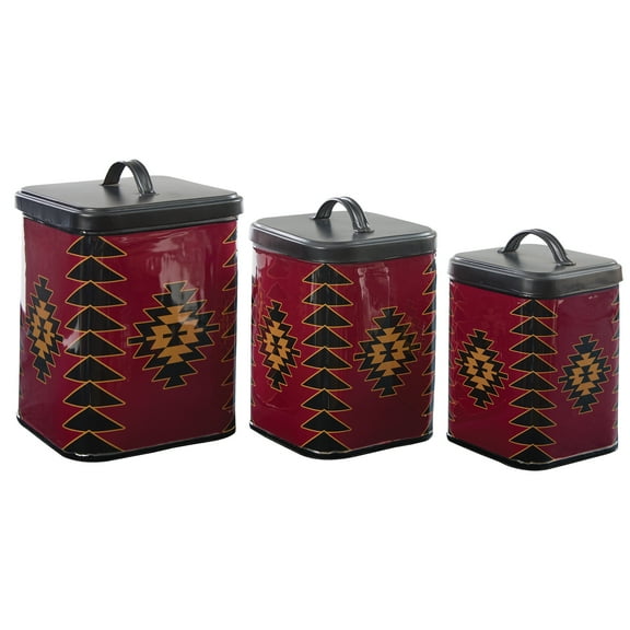 Park Designs Red Dawn Red Canisters Set of 3
