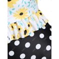 thumbnail image 4 of Lunar floral Peplum Hem más el tamaño de traje de baño de Tankini Rosegal  Pantalones de talla grande, 4 of 5