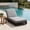 Gray Rattan/Gray Cushion, variant on DREAMSID 2 Pcs Outdoor Wicker Chaise Lounge with 5-Position Adjustable Backrest & Thicken Cushion, Weather-Resistant Patio Reclining Chaise for Pool, Beach, Backyard -Beige Rattan/Grey Cushion