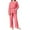 Watermelon Red, variant on Women's Winter Fluffy Pajama Set Fleece Open Front Pullover Loose Plush Lounge Sets Sleepwear Fuzzy 2 Piece Pjs