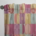 thumbnail image 3 of Designart 'Retro Geometric Minimal I' Mid-Century Modern Pink Sheer Curtain Panel, 3 of 5