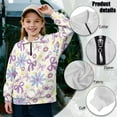 thumbnail image 6 of Uorisanigo Oversized Sweatshirts for Teen Girl, Comfortable Daisy Bow Print Girls Half Zip Pullover Sweatshirt, Fashion Long Sleeve Pullover Shirts Top Athletic Tops Hoodies Trendy Clothes, 6 of 7