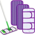 thumbnail image 1 of LOVEVER Reusable Mop Pads Compatible with Swiffer Sweeper Mops  Papclean Microfiber Wet Pads Refill Dry Sweeping Cloths Washable Dust Floor Cleaner for Wood Floor Cleaning 3 Pcs Purple, 1 of 4