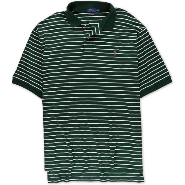 Ralph Lauren - Polo de rugby Pima a rayas para hombre, verde, 3LT