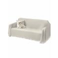 thumbnail image 2 of Cream Solid Color Couch Cover, Aesthetics Contemporary Luxury Sofa Cover Blanket for 3 Cushion Couch, Sectional Sofa Slipcover Furniture Protector for Living Room Bedroom 71''x134'', 2 of 9
