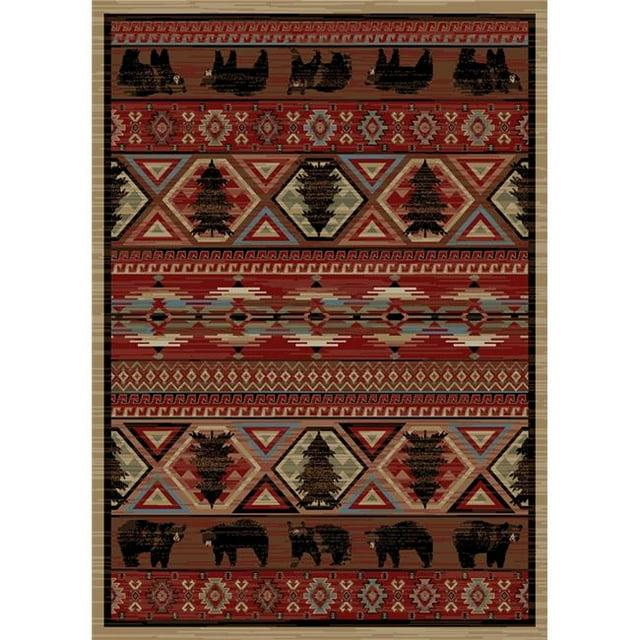 5 ft. 3 in. x 7 ft. 7 in. Lodge King Red Pine Area Rug