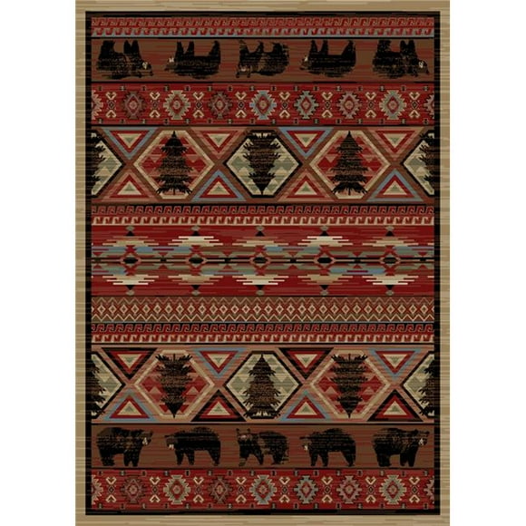 5 ft. 3 in. x 7 ft. 7 in. Lodge King Red Pine Area Rug