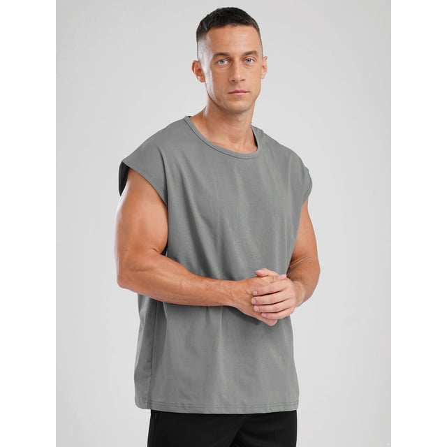 CHICTRY T-Shirt à Manches Courtes Col Montant pour Hommes, Demi-Col Roulé, sous-Vêtement Décontracté, Basique, Léger, Ajusté, Uni, Gris Foncé, C 3TG