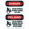 thumbnail image 1 of Do Not Operate Without Guards In Place Bilingual Sign, OSHA Danger Sign, 24x36 Corrugated Plastic, 1 of 7