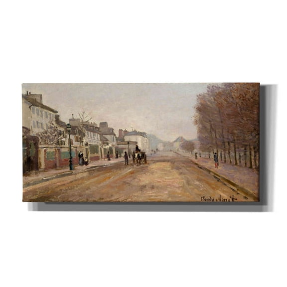 Epic Graffiti 'Boulevard Heloise, Argenteuil' by Claude Monet, Giclee Canvas Wall Art, 60"x30"