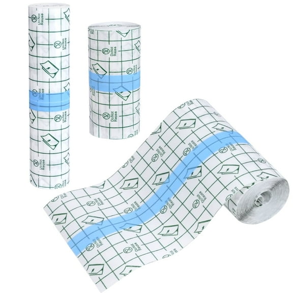 3 Rolls Tattoo Aftercare Bandage, Waterproof Adhesive Bandages, Second Skin Tattoo Cover up Tape, Transparent Stretch Film Dressing Cover for Wound Initial Healingand, Skin Protection
