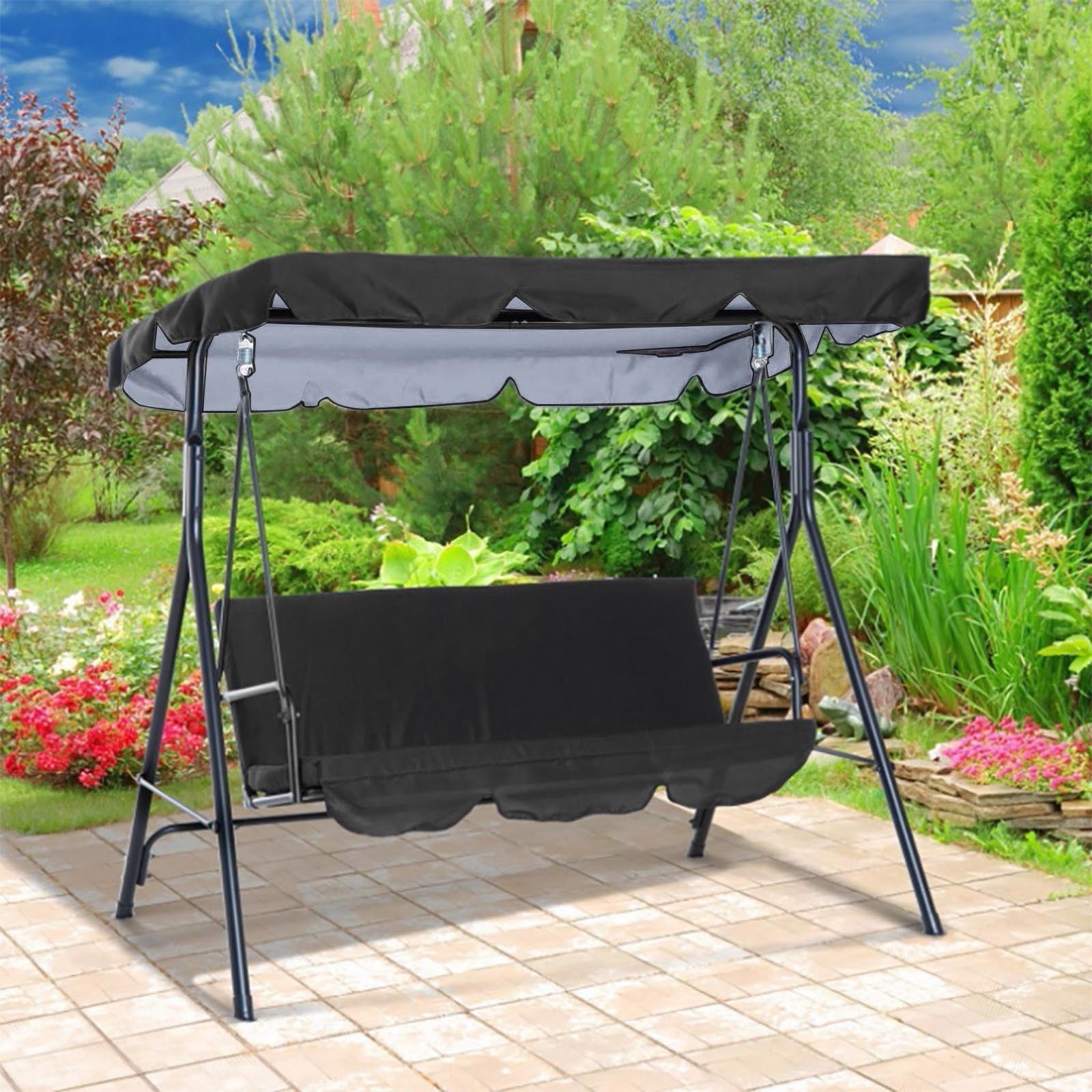 Wovilon Replacement Canopy, Swing Chair Canopy Replacement Swing Canopy Cover Waterproof Garden Swing Chair Canopy Cover for Outdoor Patio Garden Poolside Balcony - image 3 of 5