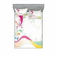 thumbnail image 2 of Floral Bedding Set with Sheet & Covers, Vivid Bubbles Circular Dots with Flower Leaves Kids Girls Baby Childish Design, Printed Bedroom Decor 2 Shams, 4 Sizes, Multicolor, by Ambesonne, 2 of 3