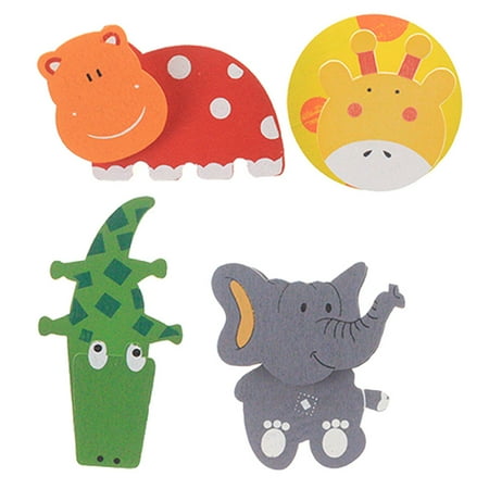 

4pcs Wooden Cartoon Animal Fridge Magnets Cute Refrigerator Stickers for Kids Souvenir Home Decoration