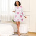 thumbnail image 4 of FORMRS Womens Long Sleeve Nightgowns Crew Neck Sleep Shirt Soft Pajamas Sizes S-3XL, Geometric Love, 4 of 8