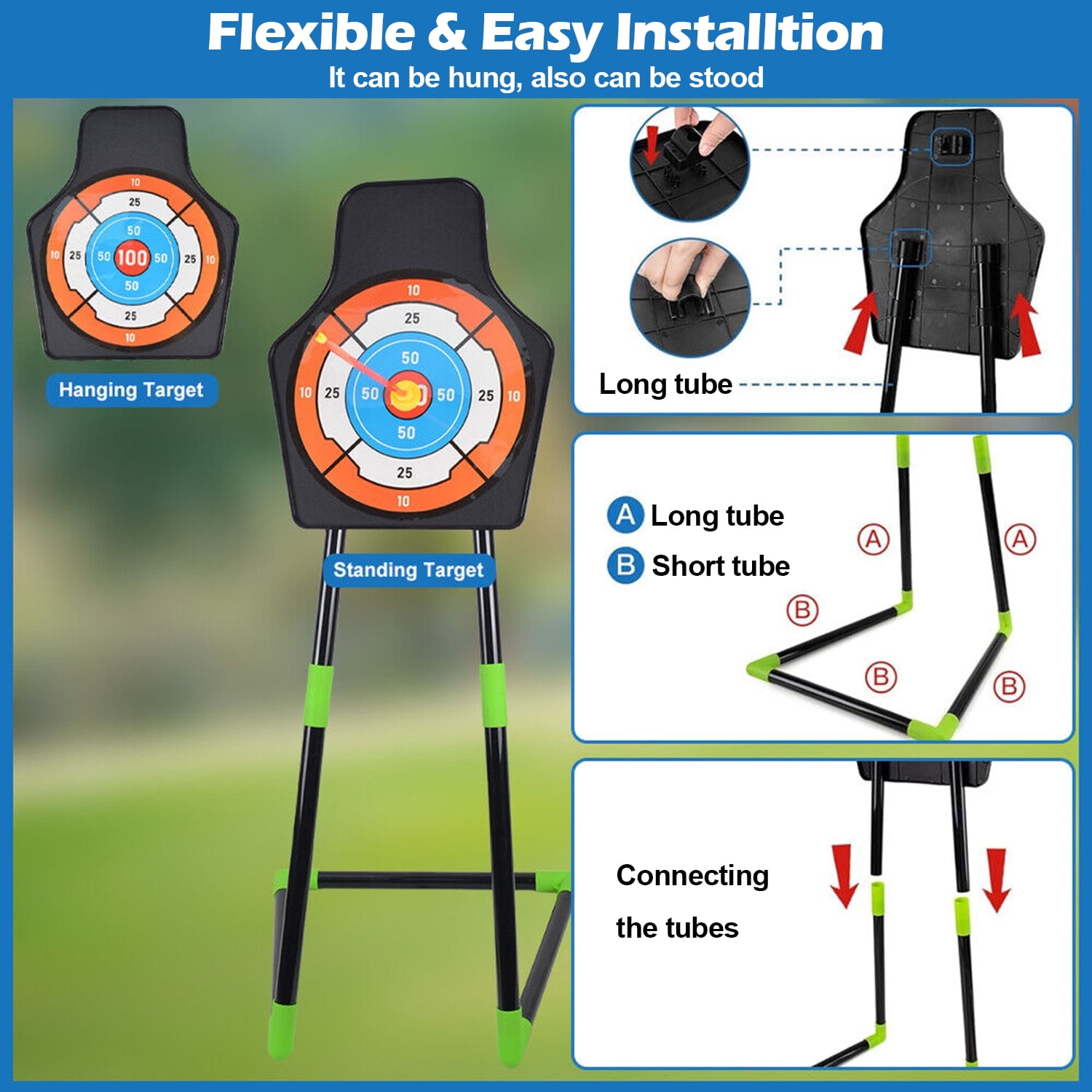 ASTRAEA 2 Pack Bow and Arrow Set for Kids, LED Light Up Archery Set with Shooting Game Toy & Standing Target for Boys and Girls Age 5 6 7 8 9 10 11+, Indoor Outdoor Activity Gift for Christmas