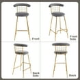 thumbnail image 4 of Bar Stools Set of 2- Modern Kitchen Island Chairs Counter Height Barstools, Luxury Velvet Bar Chairs, Soft Back, Metal Legs, Gray, 4 of 6