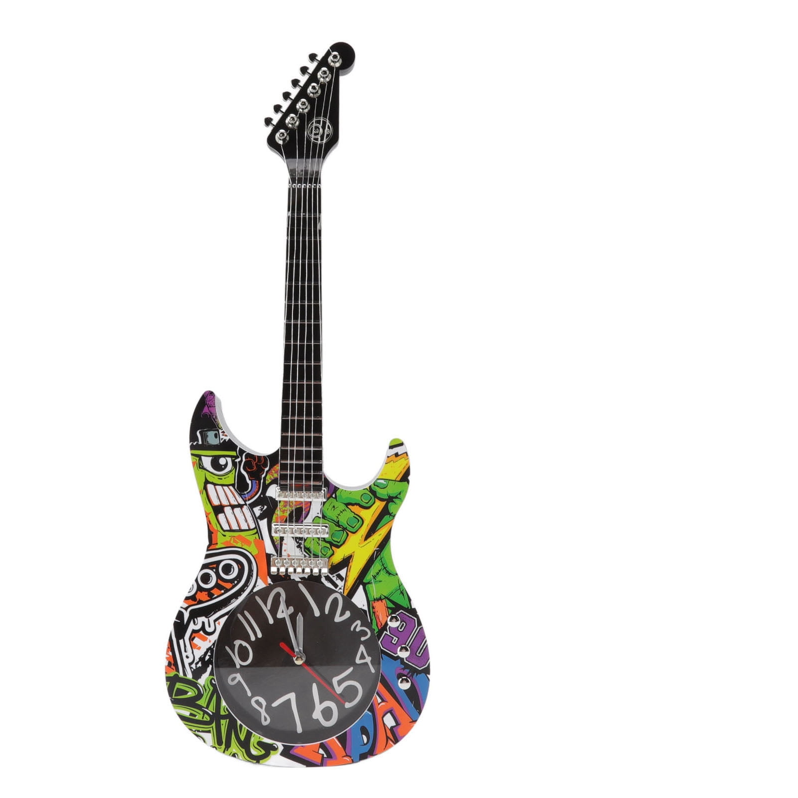 Realistic Guitar Wall Clock with Table Stand 18-inch Simulation Musical Instrument Clock Silent Desktop Mantel Watch Decor 18.1 x 7.8 x 2.3 inches / 46.0 x 20.0 x 6.0 cm