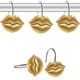 thumbnail image 1 of Candygrid Ganchos Dorados Para Cortina De Ducha, Anillos, Ganchos Para Cortina De Ducha, Juego De 12 Anillos De Ducha De Metal Inoxidable Para Baño (Labios Dorados), 1 of 5
