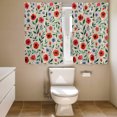 thumbnail image 6 of Watercolor Floral 2 Panel Kitchen Curtains for Windows, Spring Red Poppy Flower Botanical Beige Bathroom Privacy Curtain, Home Décor Window Treatment for Bedroom/Living Room 55"x45", 6 of 8