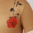 thumbnail image 4 of Rggeeun Men'S T-Shirts Cute Rose Floral Print Cotton Blend Lightweight Crew Neck Short Sleeve Relaxed Fit For Summer Travel Party Classic Tee,Coffee,Xxxl, 4 of 8