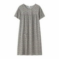 thumbnail image 4 of Cotton Blend Short Sleeve Sleep Dress Loose Fit Home Wear Comfortable Nightgown for Women, 4 of 4