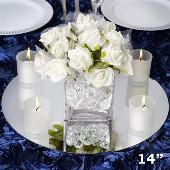 BalsaCircle 4 Pieces Round 14" Glass Mirrors Table Decoration Party Favors Centerpieces