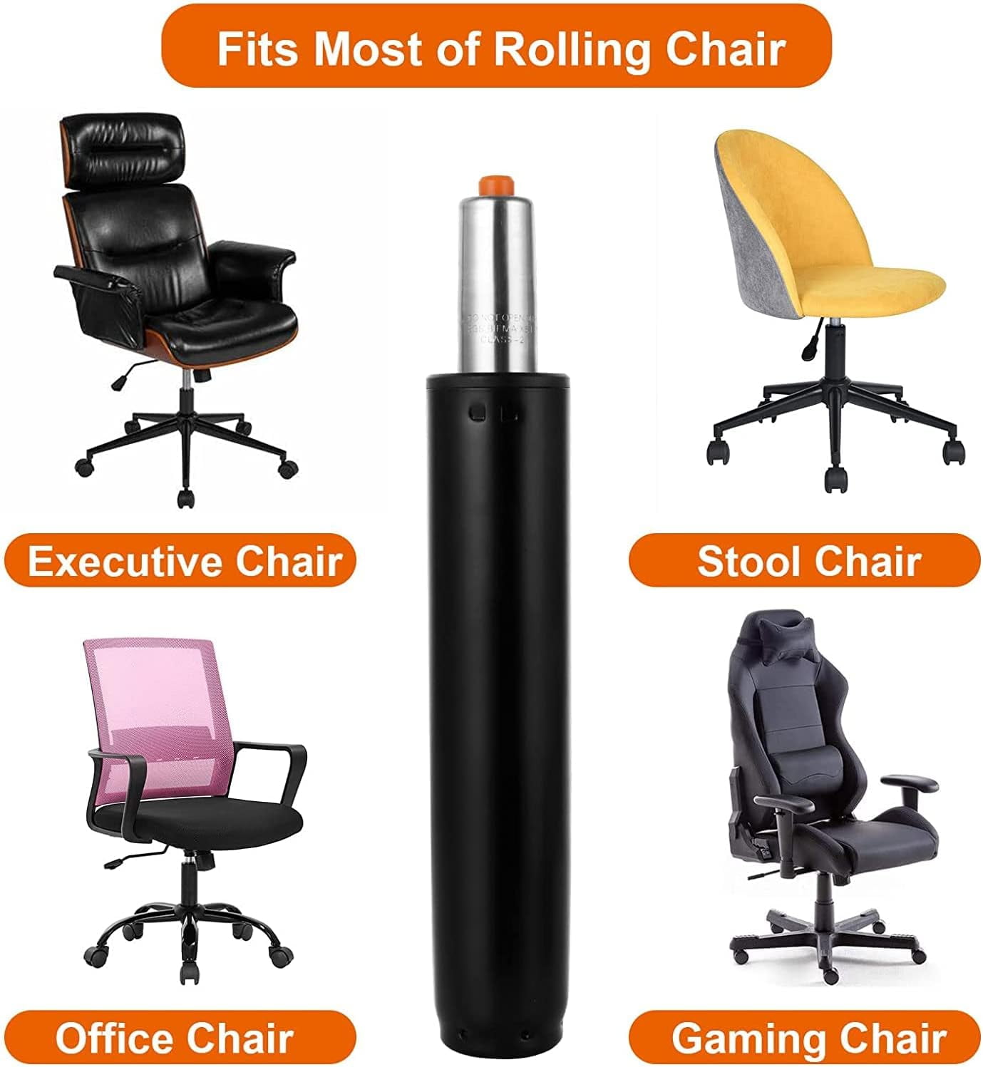 SHANNA Black Office Chair Gas Lift Cylinder Replacement Universal Heavy Duty Gas Cylinder for Most Office Chairs and Swivel Chairs