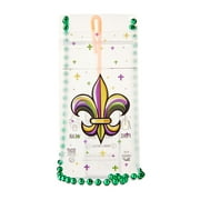 Fleur-De-Lis Mardi Gras NeckSip Wearable Drink Pouches, 16oz, 2-Pack, Beads, Green