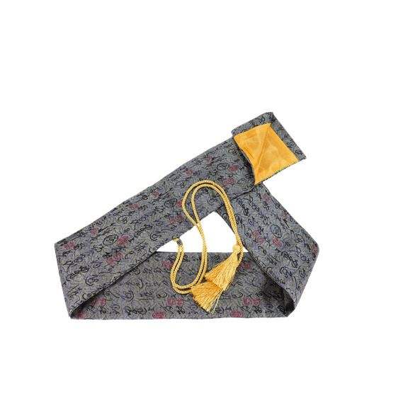MAKOTO Synthetic Silk Handmade Sword Bag Script on Grey Style 210