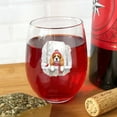 thumbnail image 4 of Playful Cavalier King Charles Spaniel Welcomes Winter Snowy Day with Cardinal Bird 15oz Stemless Wine Glass Mug Dog Lover Gifts Wine Glasses Cup - 2017, 4 of 5