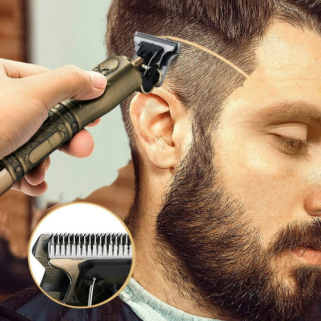 Retro Rechargeable Hair Clipper & Trimmer Self Cut Personal Hair Cutting Kit Electric Pro T-Outliner Trimmer for Men